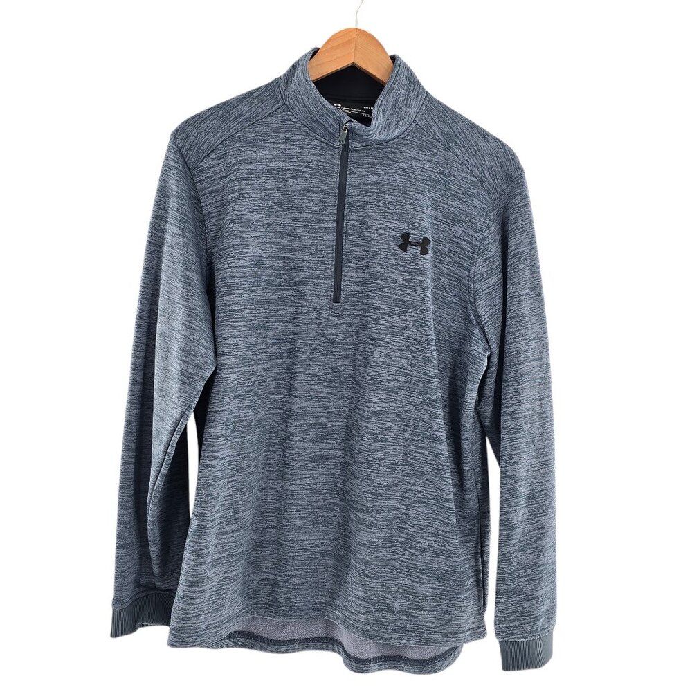Under‎ Armour 1/4 Zip Pullover Men’s Size Large Blue Loose Fit Coldgear Fitness